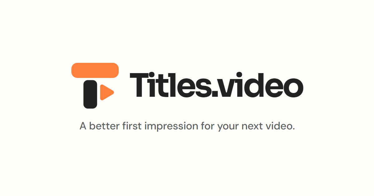 Screenshot of Titles.video, Five title angles and a thumbnail for your next upload